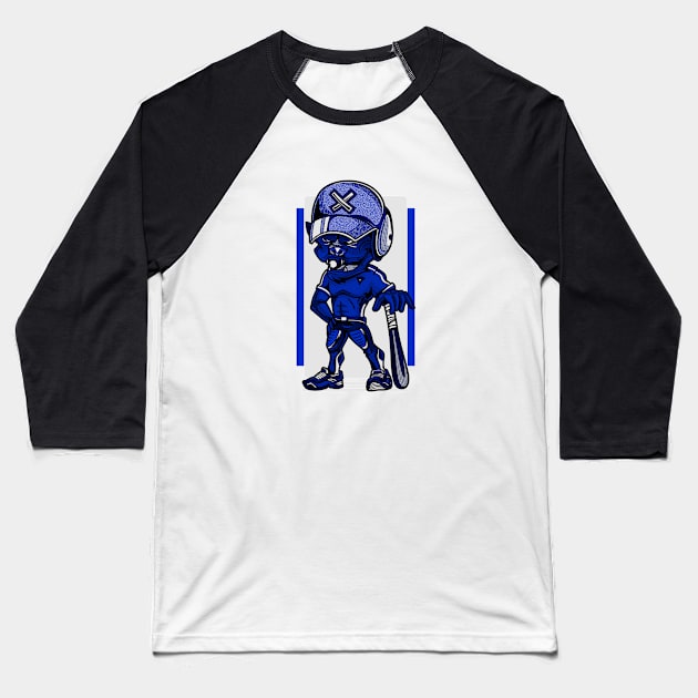 Funny Baseball t shirt of an Alien holding his waist and a Baseball Stick Baseball T-Shirt by Eddie's Space
